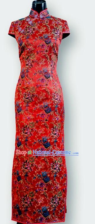 Traditional Chinese Red Wedding Cheongsam for Women