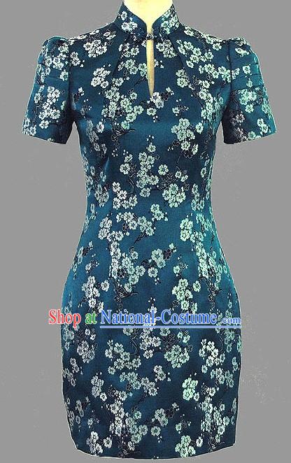 Chinese Classic Plum Blossom Short Cheongsam Qipao for Women