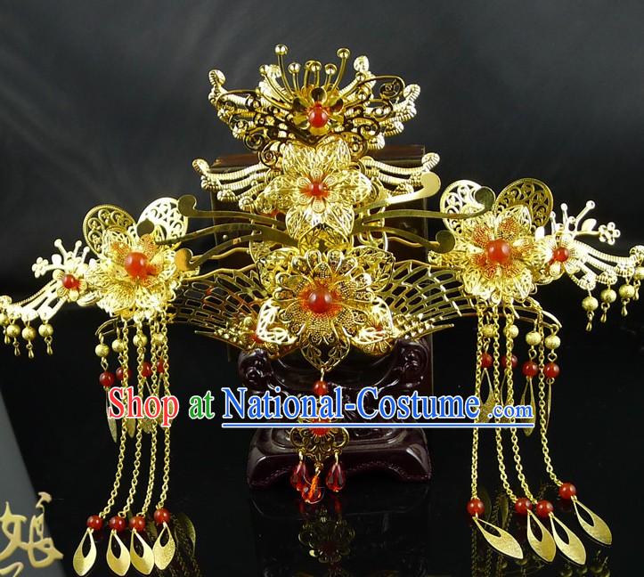 Ancient Chinese Style Handmade Phoenix Crown Hair Accessories for Brides