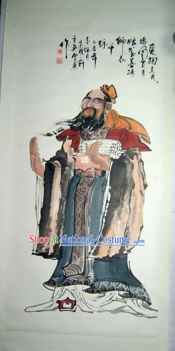 Chinese Classic Painting of Lao Tzu by Wen Dong