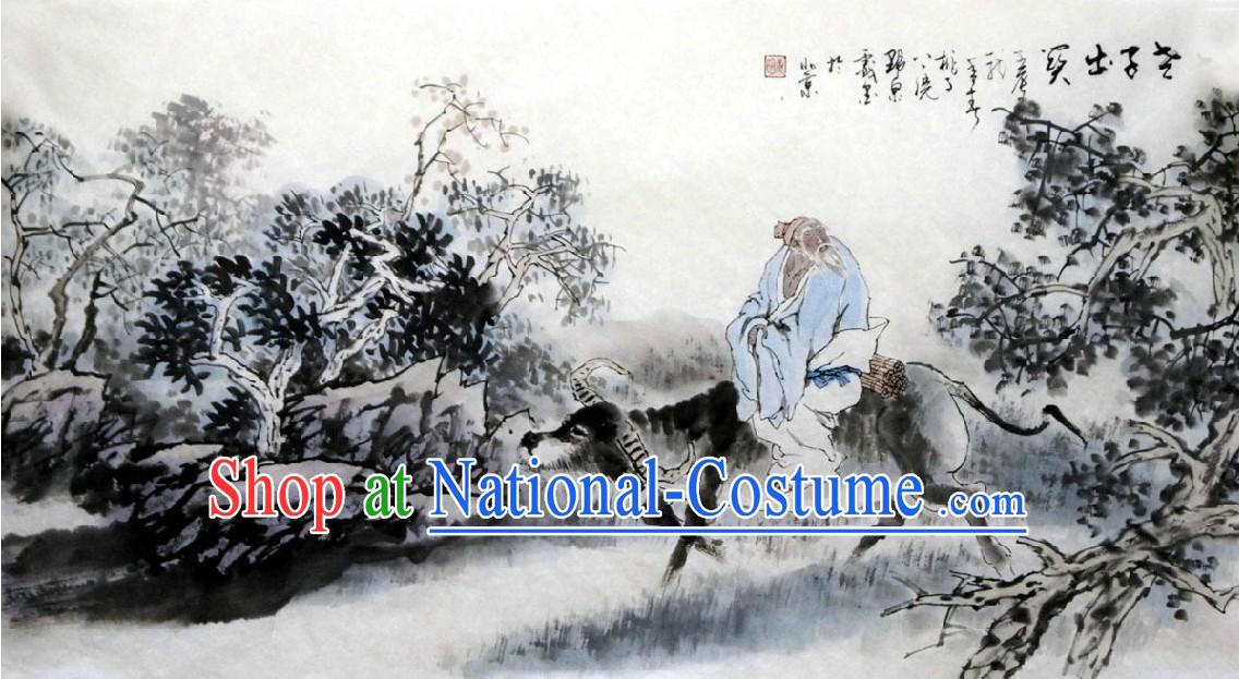 Chinese Classic Painting of Lao Tzu a Propitious Omen by Tang Ming