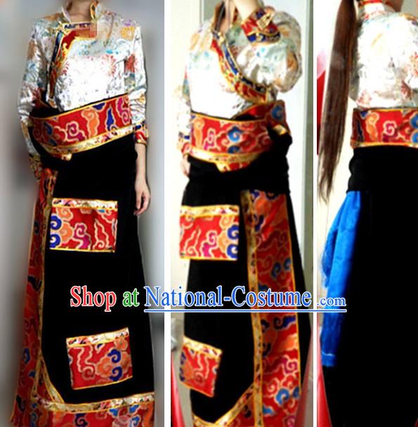 Traditional Chinese Tibetan Clothing Complete Set for Women