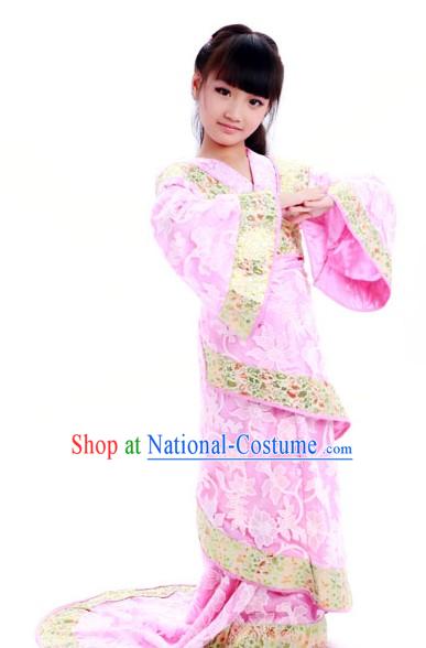 Ancient Chinese Pink Fairy Hanfu Dance Costume for Kids