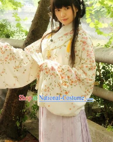 Ming Dynasty Princess Embroidered Flower Hanfu Attire Complete Set