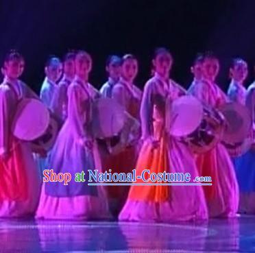 Traditional Chinese Korean Ethnic Drum Dance Costumes for Women