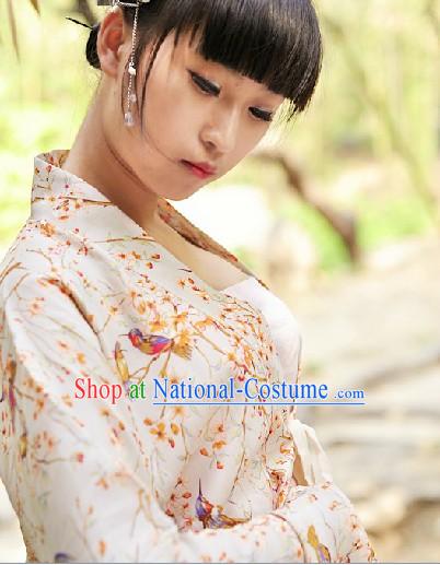 Ancient Chinese Embroidered Flower Clothes Complete Set