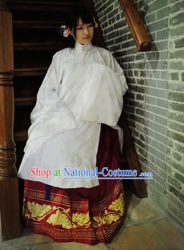 Ming Dynasty Princess Embroidered Flower Attire Clothing Complete Set