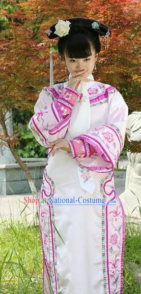 Qing Dynasty Imperial Palace Concubine Winter Jacket and Cheongsam Complete Set