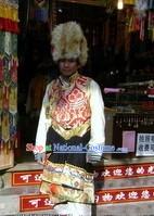 Traditional Chinese Classical Tibetan Male Clothes and Hat