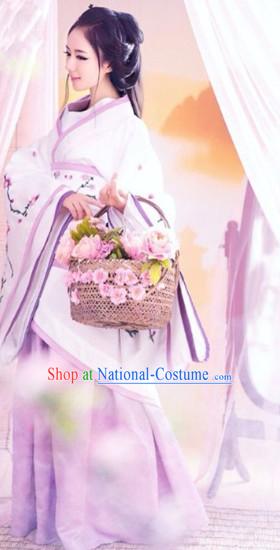 Ancient Chinese Embroidered Plum Blossom Hanfu Clothes for Women