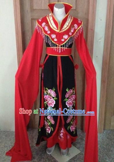 Red Chinese Opera Embroidered Phoenix Wang Xifeng Costumes Complete Set