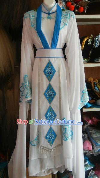 Ancient Chinese Embroided Lotus Nun Outfit for Women