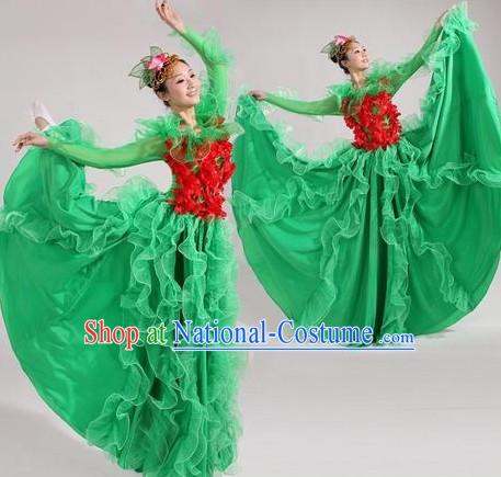 Chinese Stage Performance Modern Dance Costume and Headwear for Women