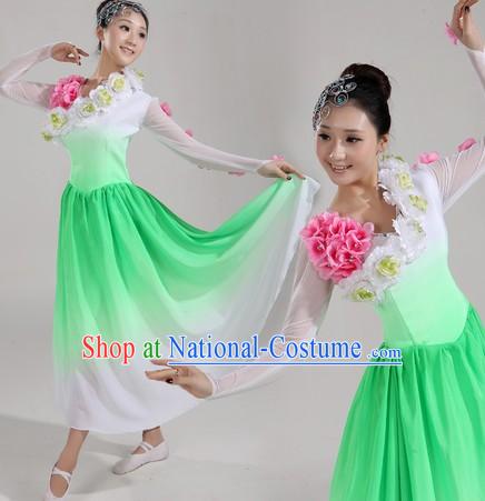 Chinese Stage Performance Modern Dance Costumes and Headwear for Women