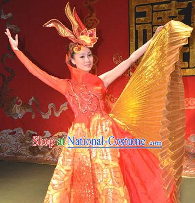 Chinese Stage Performance Modern Dance Costumes and Headwear for Women