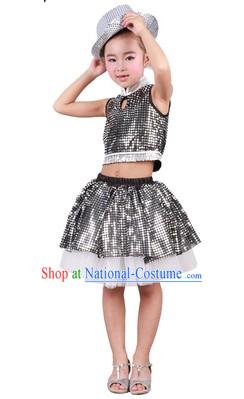 Stage Performance Cool Modern Dance Costume for Kids