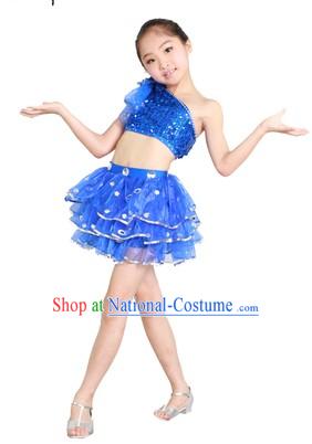 Blue Jazz Dance Costumes for Kids