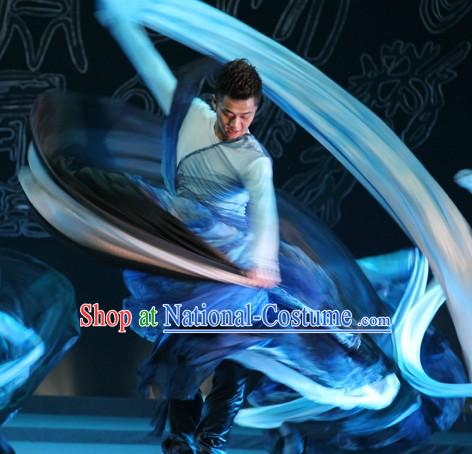 Traditional Chinese Long Sleeves Oil Painting Dance Costumes for Men