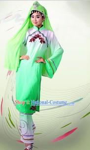 Traditional Chinese Hui Dance Dresses and Hat Complete Set for Women