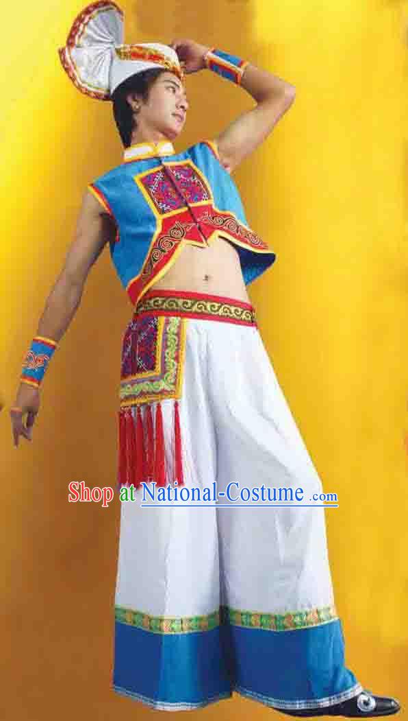 Traditional Chinese Yi Clothes Set for Men