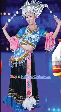 Traditional Miao Clothes and Hat for Women