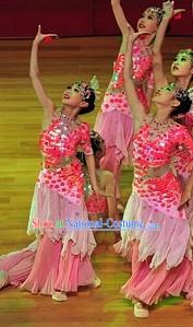 Ancient Chinese Dance Costume and Headpieces Complete Set for Women