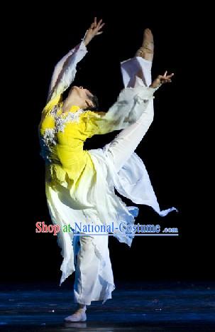 Chinese Classical Magnolia Dance Costumes and Headgear Complete Set for Women