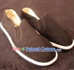 All Handmade Chinese Black Thick Cotton Sole Shoes