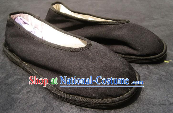 All Handmade Chinese Black Thick Sole Cotton Shoes