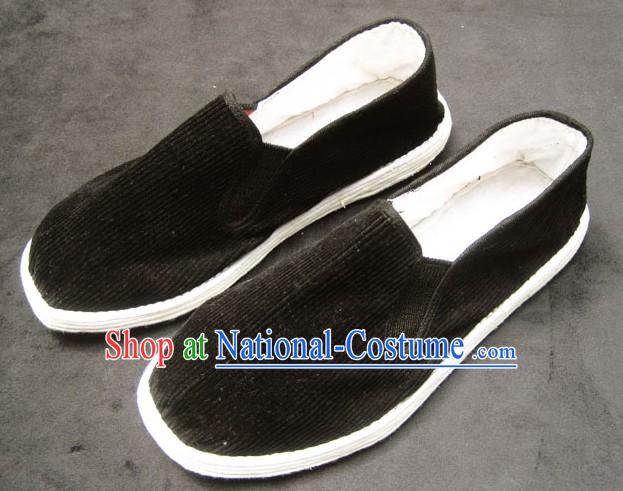 All Handmade Chinese Black Thick Sole Cotton Shoes