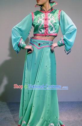 Traditional Chinese Mongolian Dance Costumes Complete Set for Women