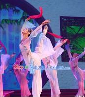 Traditional Chinese Ribbon Dance Costumes Complete Set for Women