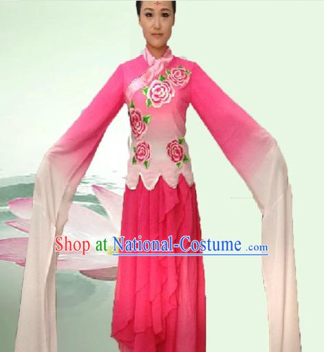 Long Water Sleeves Colour Change Dance Costumes for Women