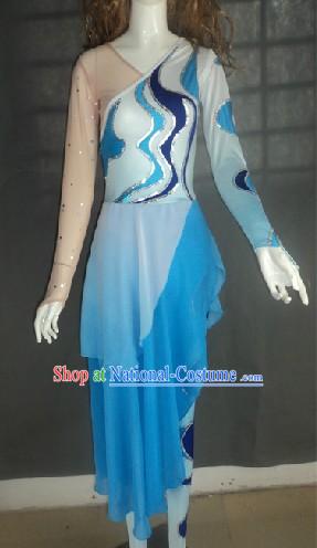 Water and Cloud Solo Classical Dancing Costumes and Headgear for Women