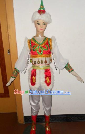 Mongolian Costume and Hat Complete Set for Children