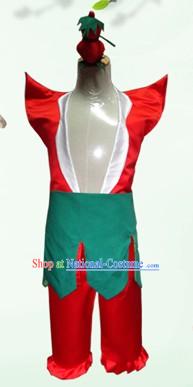 Stage Performance Gourd Doll Costume and Headwear for Men