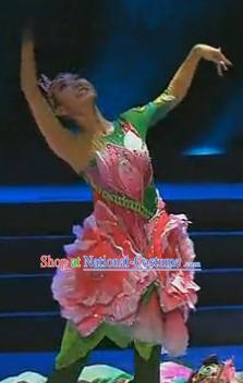 Flower Blossom Stage Performance Dance Costumes and Headwear for Women