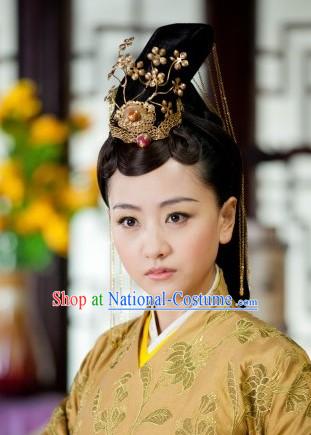 Ancient Chinese Imperial Palace Royal Official Hair Accessories and Wig Complete Set