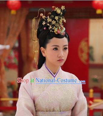 Ancient Chinese Imperial Palace Royal Official Hair Accessories and Wig Complete Set