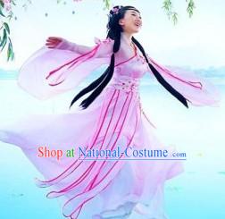 Pink Hanfu Ancient Lovely Young Girl Clothing Complete Set