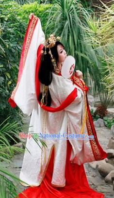 Ancient China Princess COS Costumes and Hair Accessories Complete Set