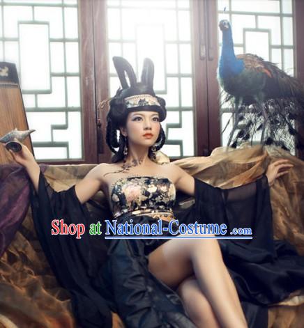 Ancient Chinese Sexy Female Costumes Accessories and Headdress Complete Set