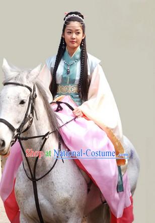 Ancient Korean Princess Outfit and Headpieces Complete Set for Women