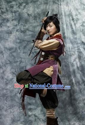 Hong Gil Dong Ancient Korean Swordswoman Hanbok Costumes for Women