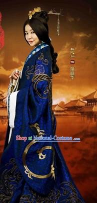 Han Dynasty Empress Hanfu Clothes and Hair Accessories Complete Set