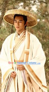 The Legend and The Hero Ancient Wise Men Jiang Ziya Costumes and Headwear Complete Set