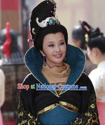 Wu Zetian First Female Chinese Emperor Costumes and Headdress Complete Set