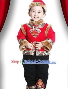 Infant Size Red Chinese Dress and Pants Set