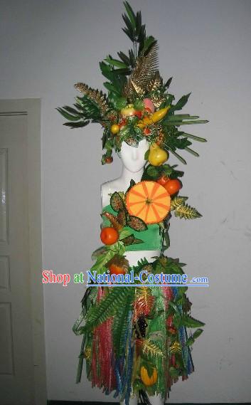 Traditional Chinese Fruit King Dance Costumes Complete Set