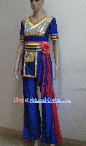 China Ethnic Costume and Headdress Complete Set